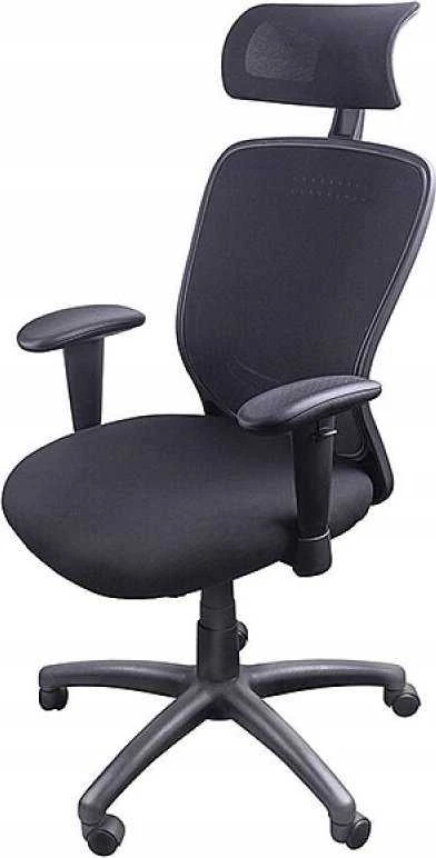 Juoda ergonomiška kėdė Santorini su galvos atrama