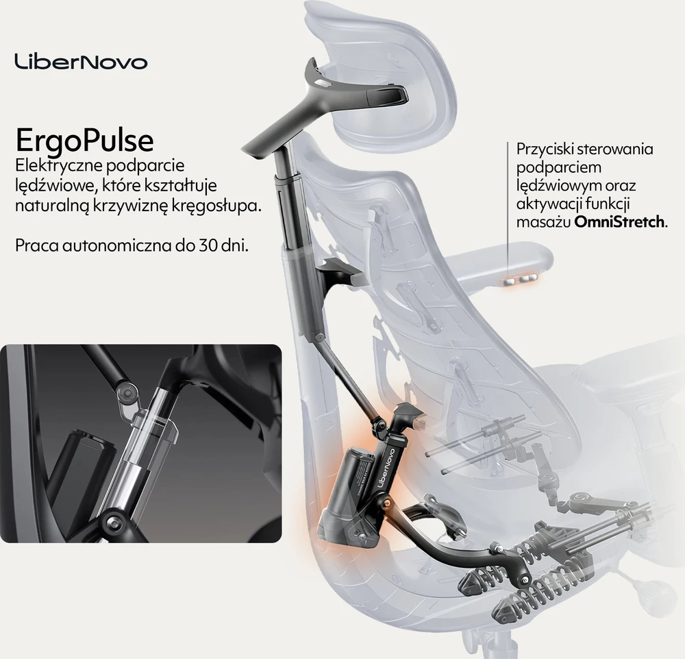 LiberNovo Omni 45 cm Ergonomic Chair (Juodas)