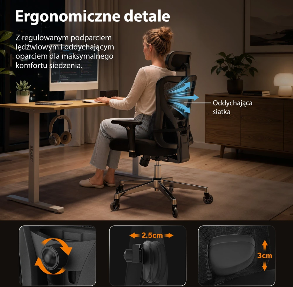 Biuro kėdė SENSE7 Kano Juoda