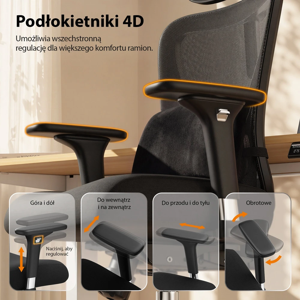 Biuro kėdė SENSE7 Kano Juoda