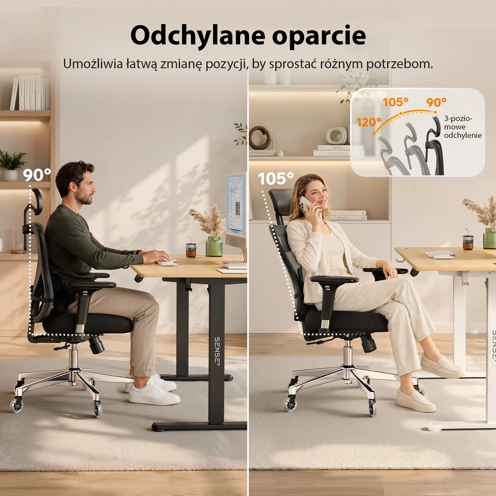 Biuro kėdė SENSE7 Kano Juoda