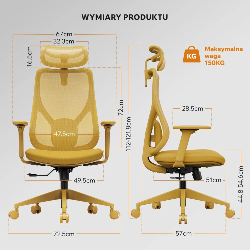 Biuro kėdė SENSE7 Moyo Geltona