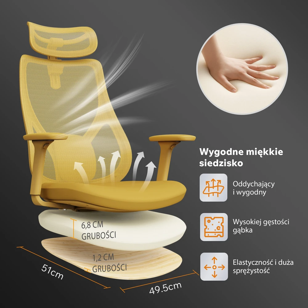 Biuro kėdė SENSE7 Moyo Geltona