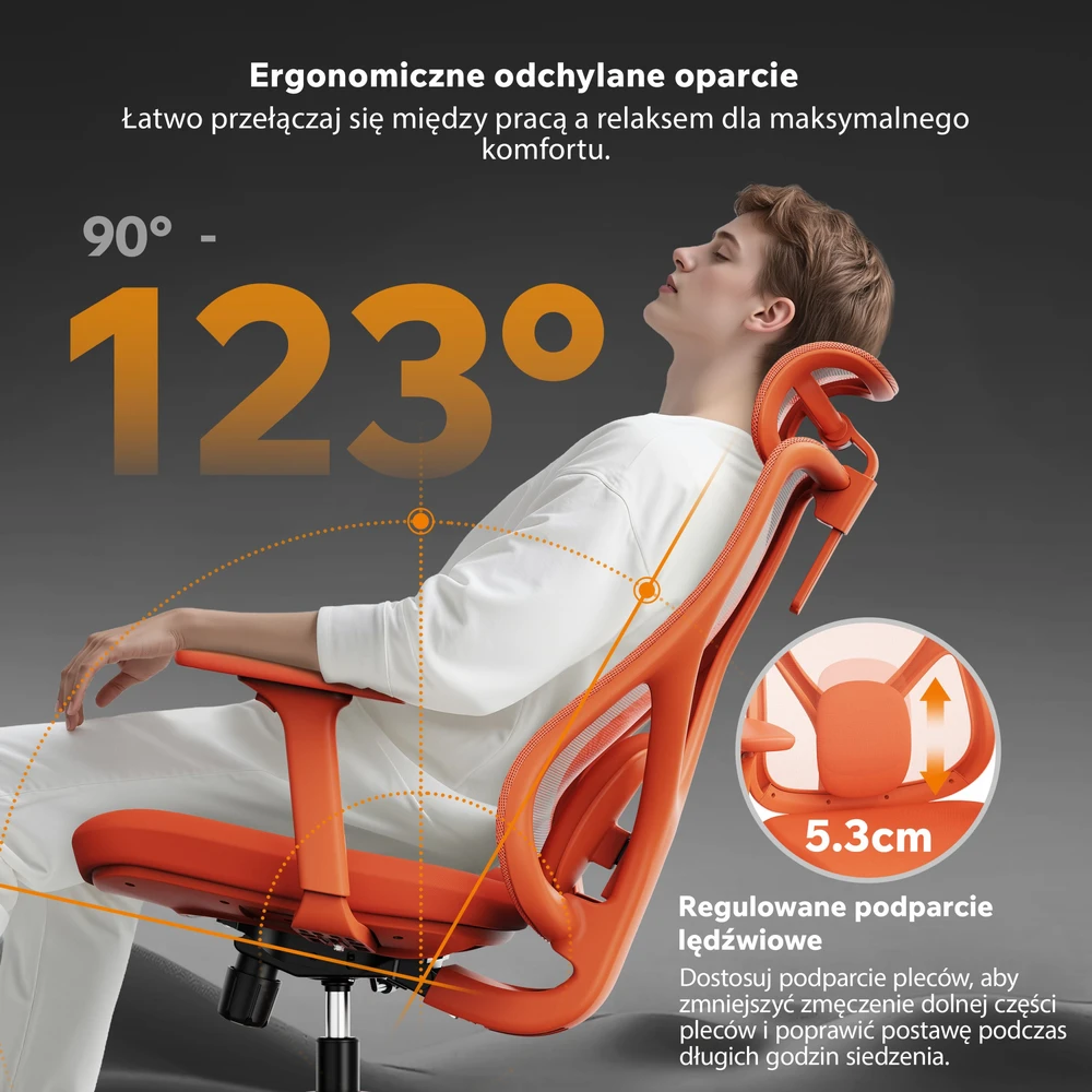 Biuro kėdė SENSE7 Moyo Oranžinė