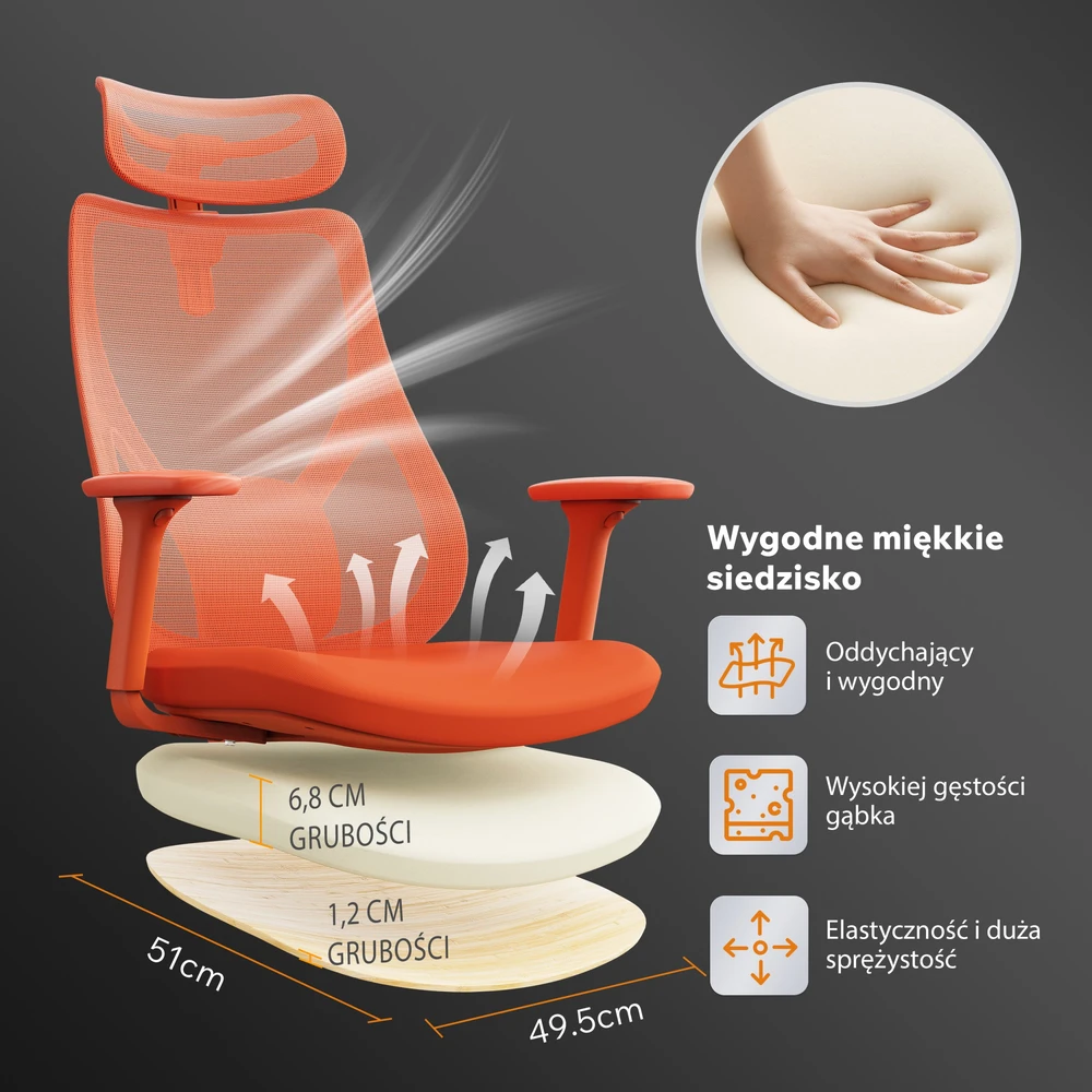 Biuro kėdė SENSE7 Moyo Oranžinė