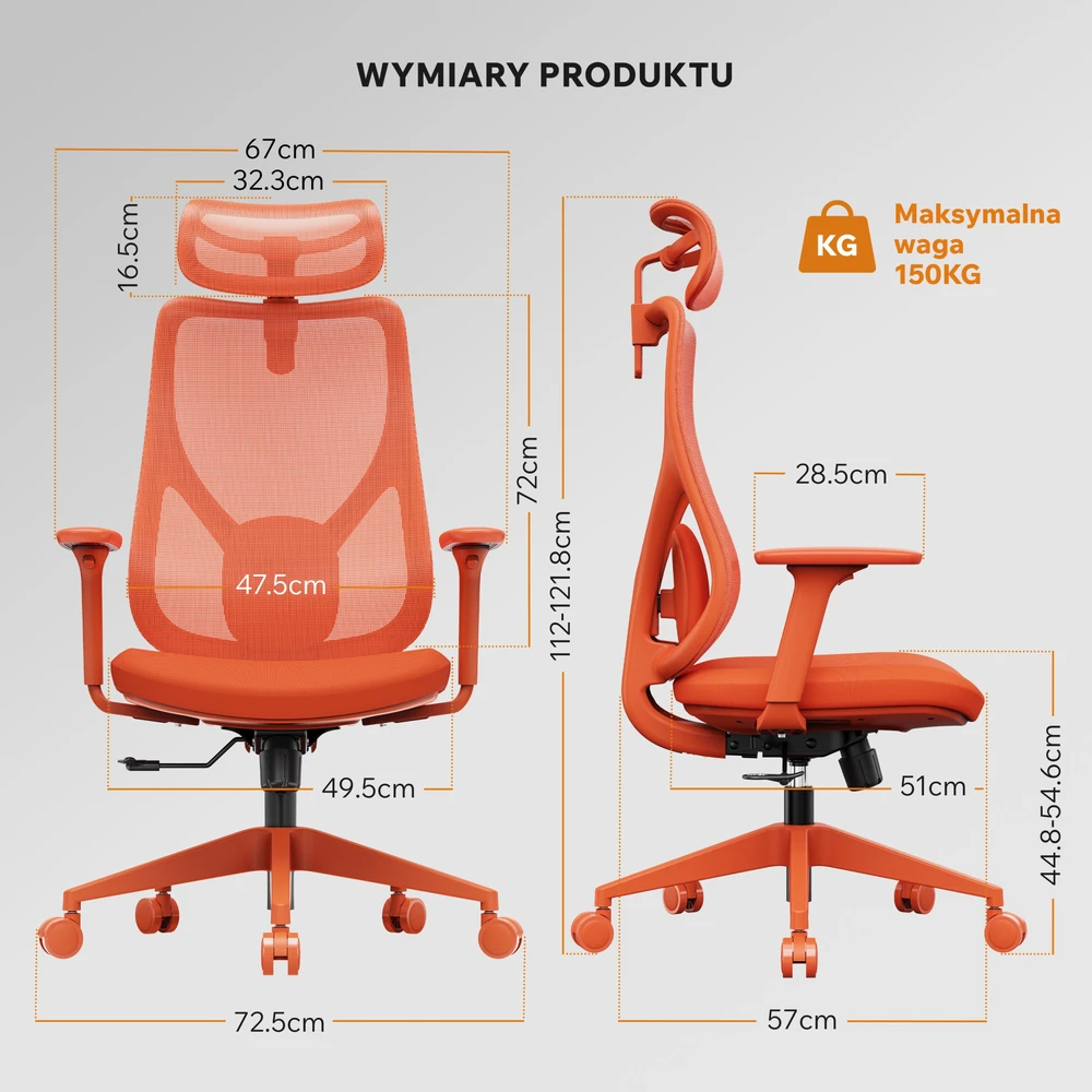 Biuro kėdė SENSE7 Moyo Oranžinė