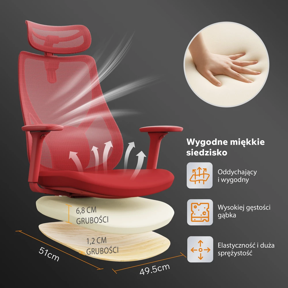 Biuro kėdė SENSE7 Moyo Raudona