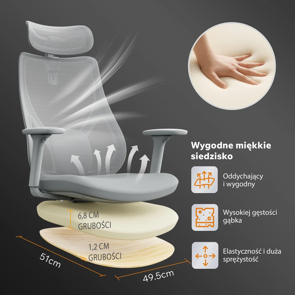Biuro kėdė SENSE7 Moyo Szare