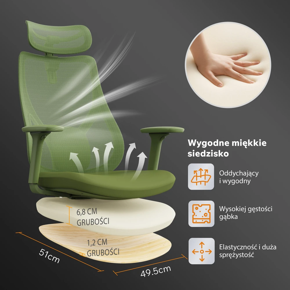 Biuro kėdė SENSE7 Moyo žalia