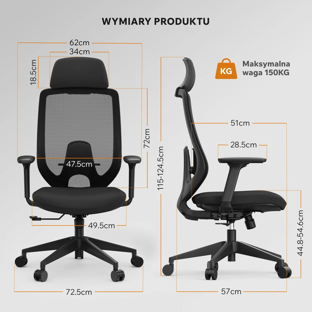 Biuro kėdė SENSE7 Nakai Juoda