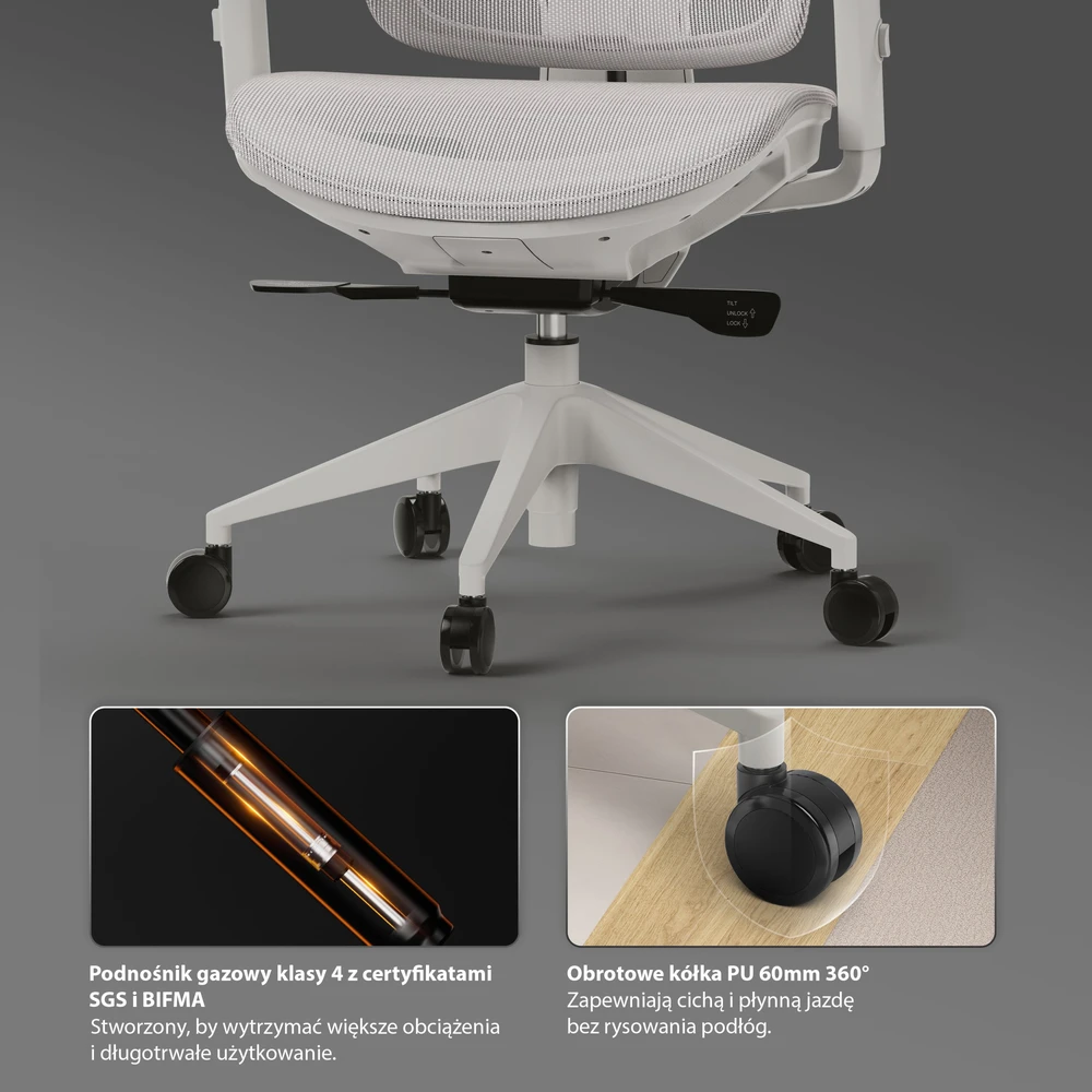 Biuro kėdė SENSE7 NOBU light pilka
