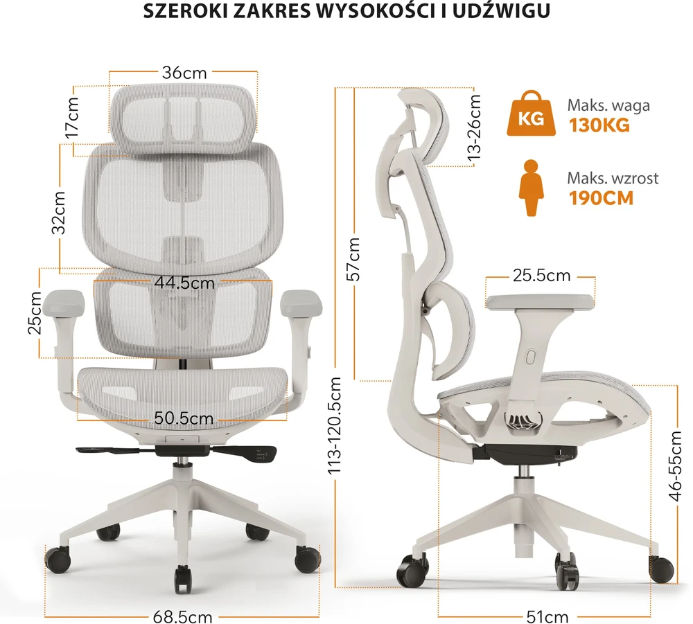 Biuro kėdė SENSE7 NOBU light pilka