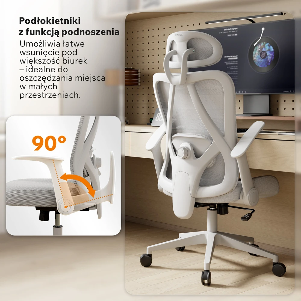 Biuro kėdė Sense7 Noxo, Baltos ir pilkos spalvos