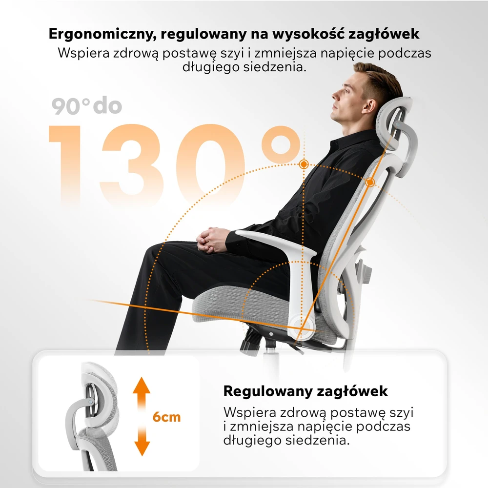 Biuro kėdė Sense7 Noxo, Baltos ir pilkos spalvos