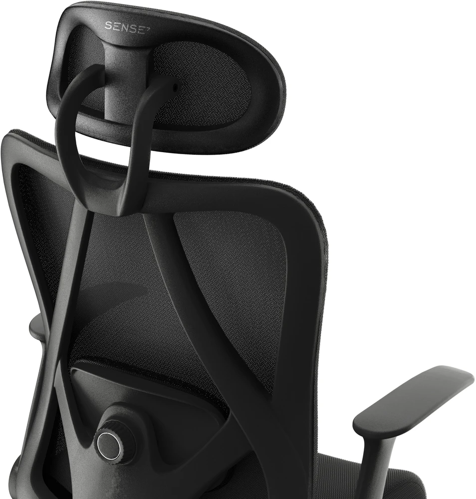 Sense7 Noxo kėdė – galvos atramos ir nugaros mechanizmo detalės