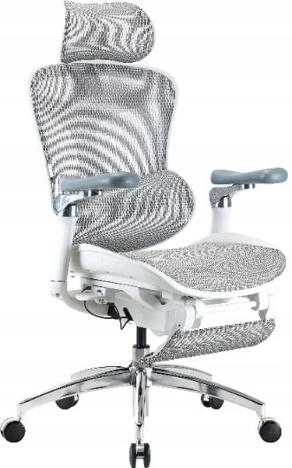 Sihoo DORO C300 Pro Mesh fotel biurowy su podnóżkiem balta