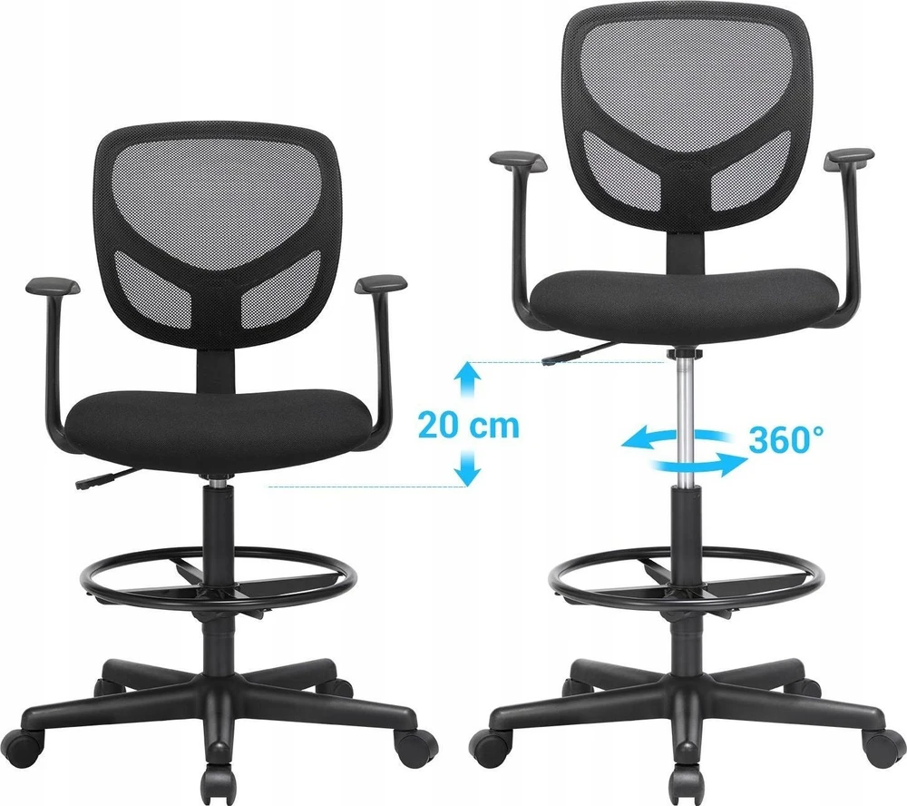 Songmics Ergonomiška biuro kėdė su porankiais