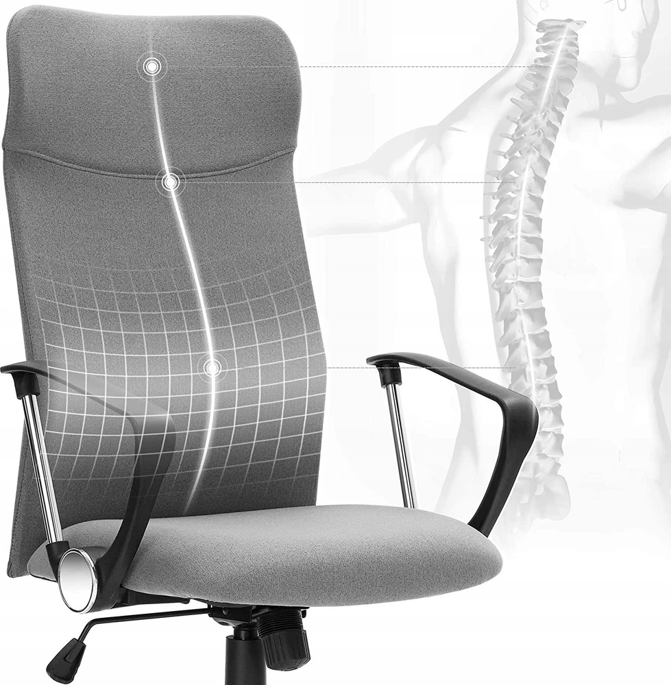SONGMICS ergonominė biuro kėdė, reguliuojamo aukščio, iki 120 kg, OBN034G01