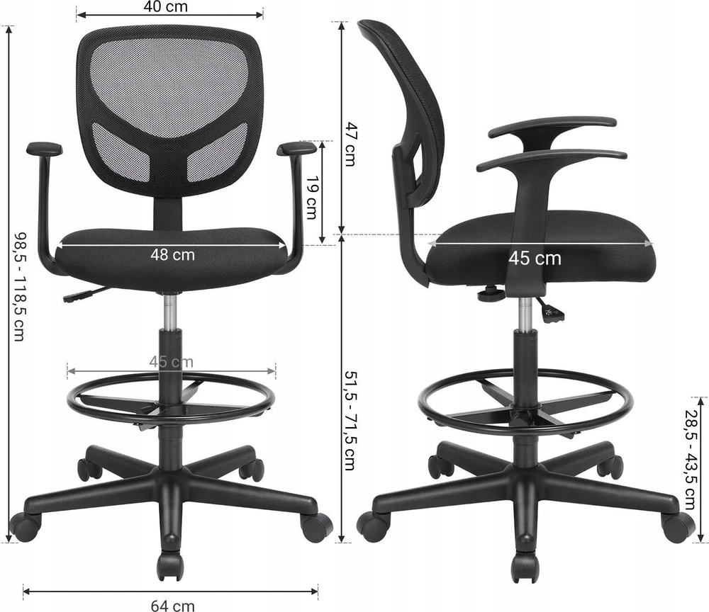 Songmics Ergonomiška biuro kėdė su porankiais