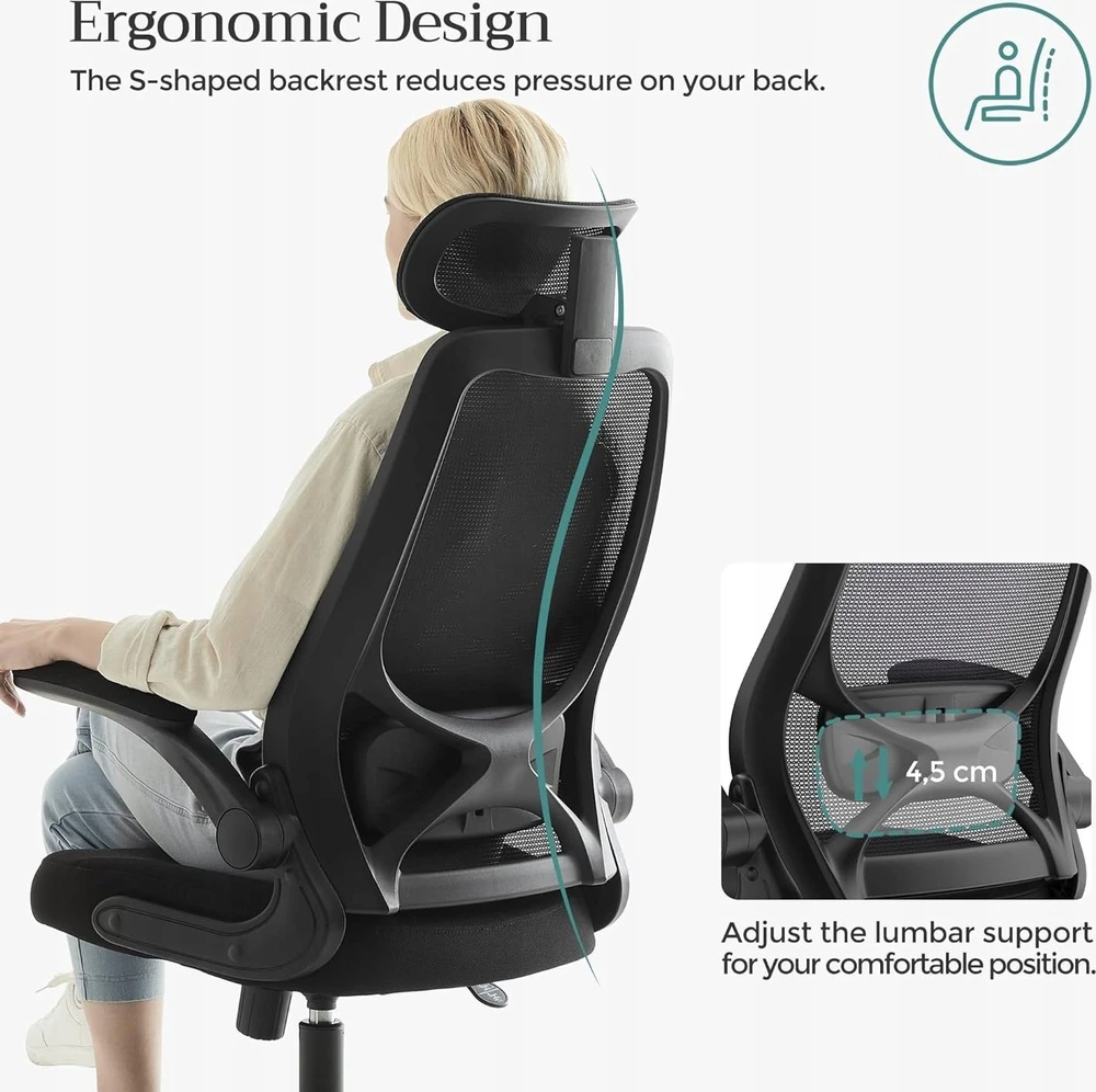 Biuro kėdė Songmics Biuro kėdė, fotel komputerowy, fotel ergonomiczny,