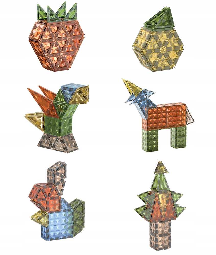 BK2 Kaladėlės MAGNETYCZNE DIAMENTOWE DINOZAURY 90 EL