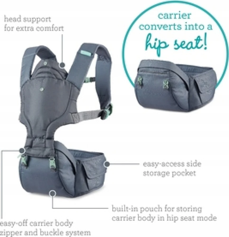 Infantino 5in1 Hip rider ir nešynė, pilka