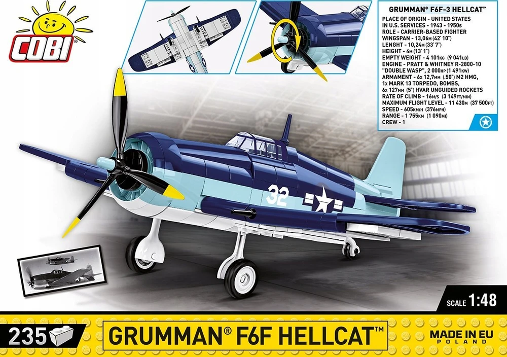 COBI HC WWII Grumman F6F Hellcat 235kl 5883