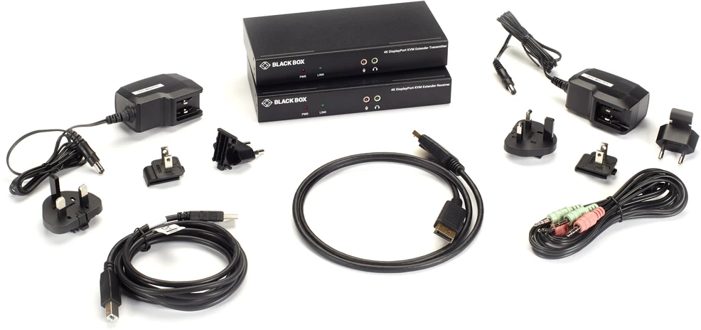 Black Box Juodas Box System przekazu sygnału AV Juodas Box KVX series DISPLAYPORT fiber (KVXLCDPF-100)