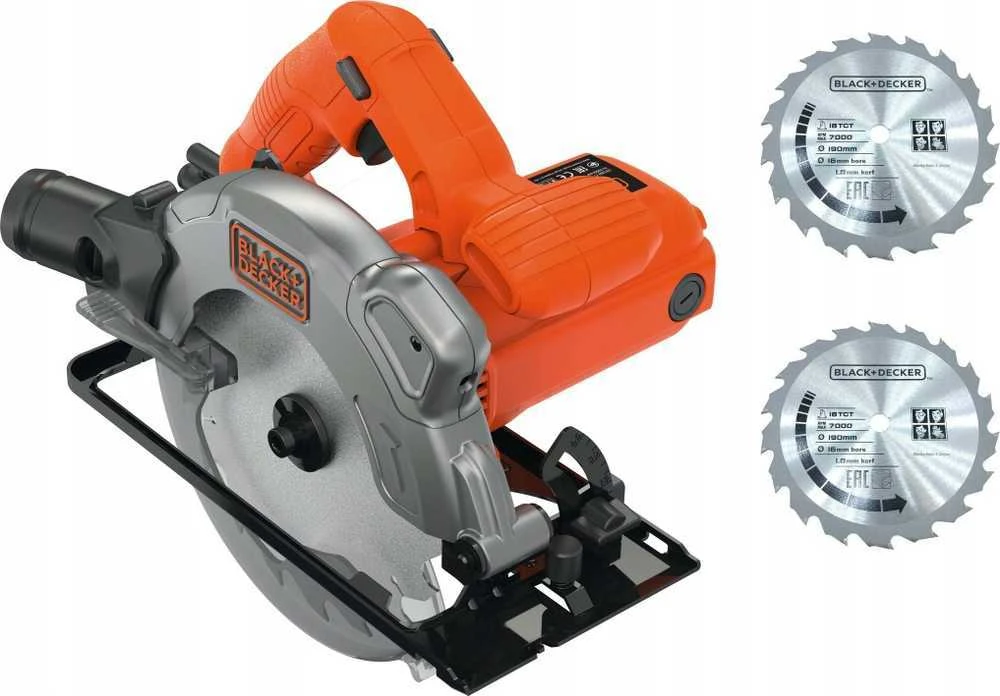 Black & Decker diskinis pjūklas CS1250LA, 190mm, 1250W + papildomas pjovimo diskas