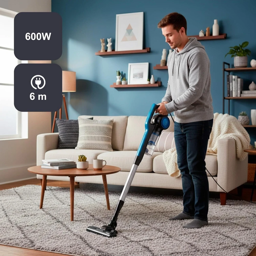 Dulkių siurblys Black & Decker juodas+decker Juodas & Decker BXVMS602E Upright vacuum cleaner Juodas, Mėlyna