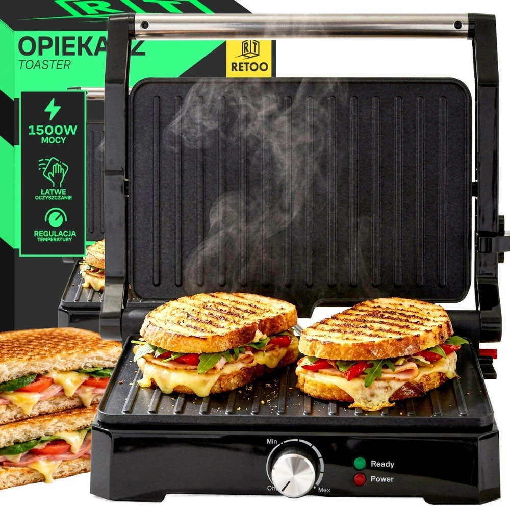 Black & Decker Grilis Panini sumuštinių kepsninė, skrudintuvas, didelė elektrinė ištraukiama 1500 W - or1332