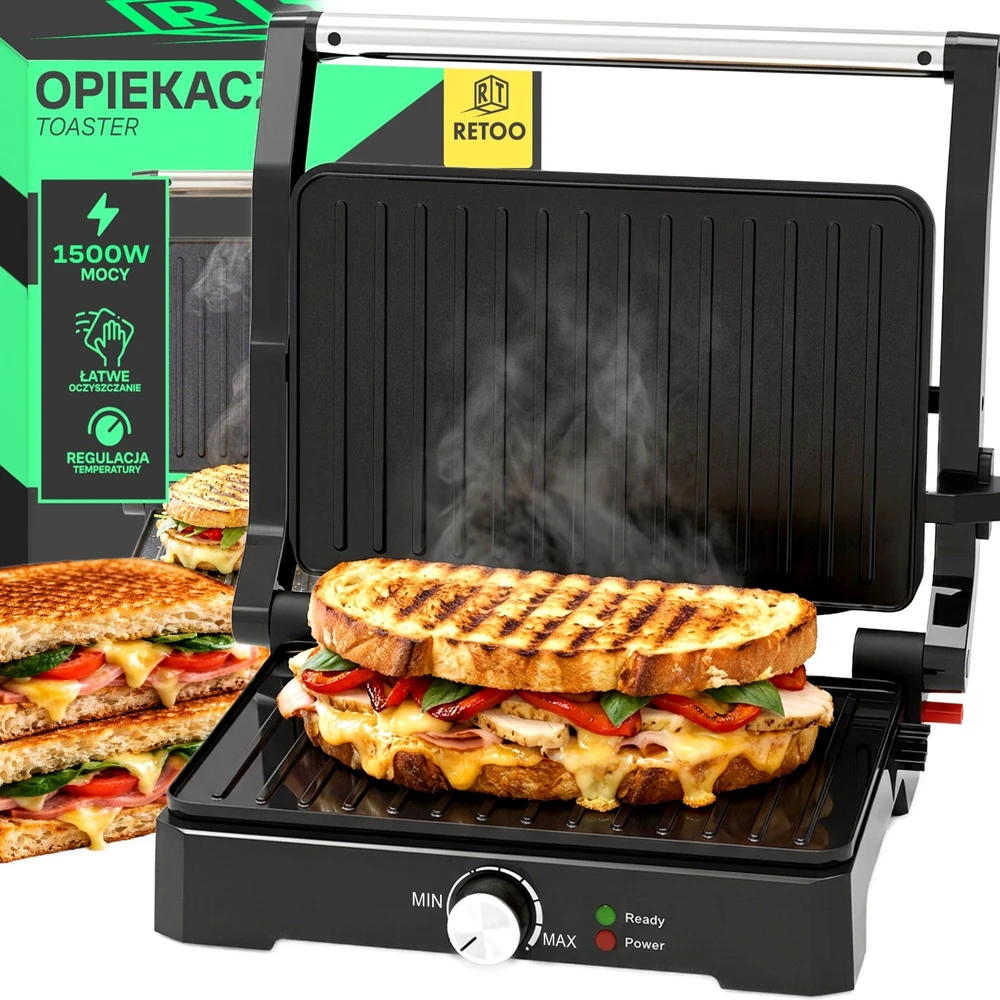 Black & Decker Grilis Panini sumuštinių kepsninė, skrudintuvas, didelė elektrinė ištraukiama 1500 W - or1332