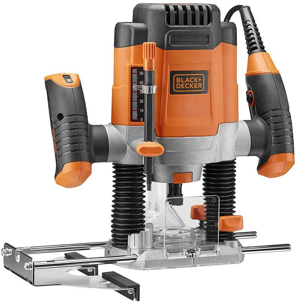 Black & Decker Elektrinė freza KW1200EKA 1200W, lagaminas + 6 frezavimo antgaliai