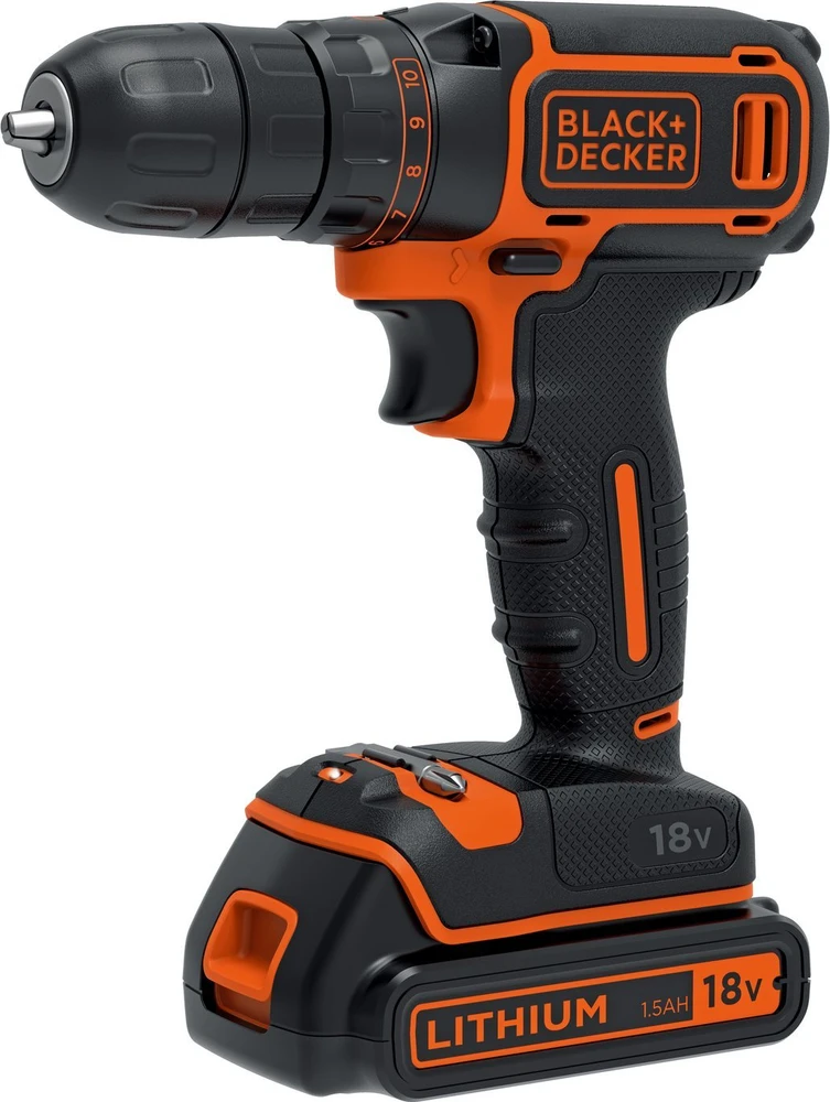 Black & Decker Juodas+DECKER WIERTARKO-suktuvas 18V 2x1.5Ah BDCDC18B