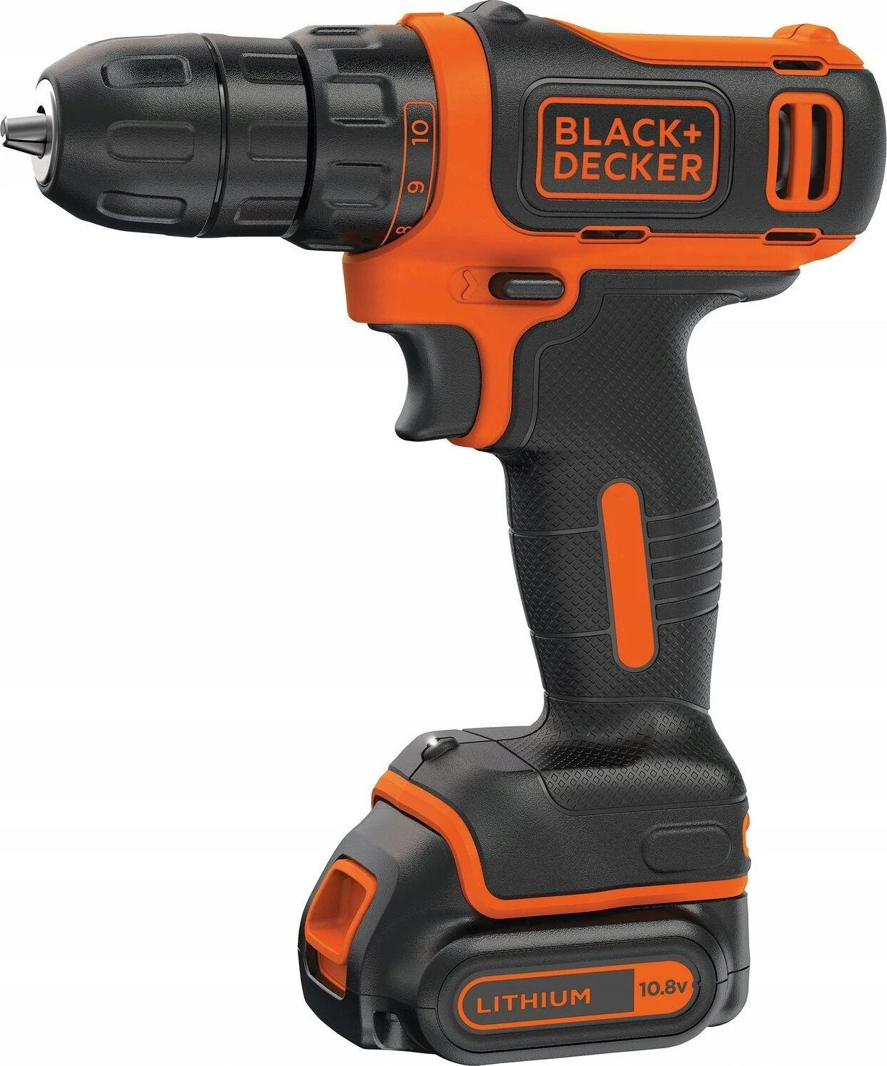 Black & Decker akumuliatorinis gręžtuvas, šoninis vaizdas