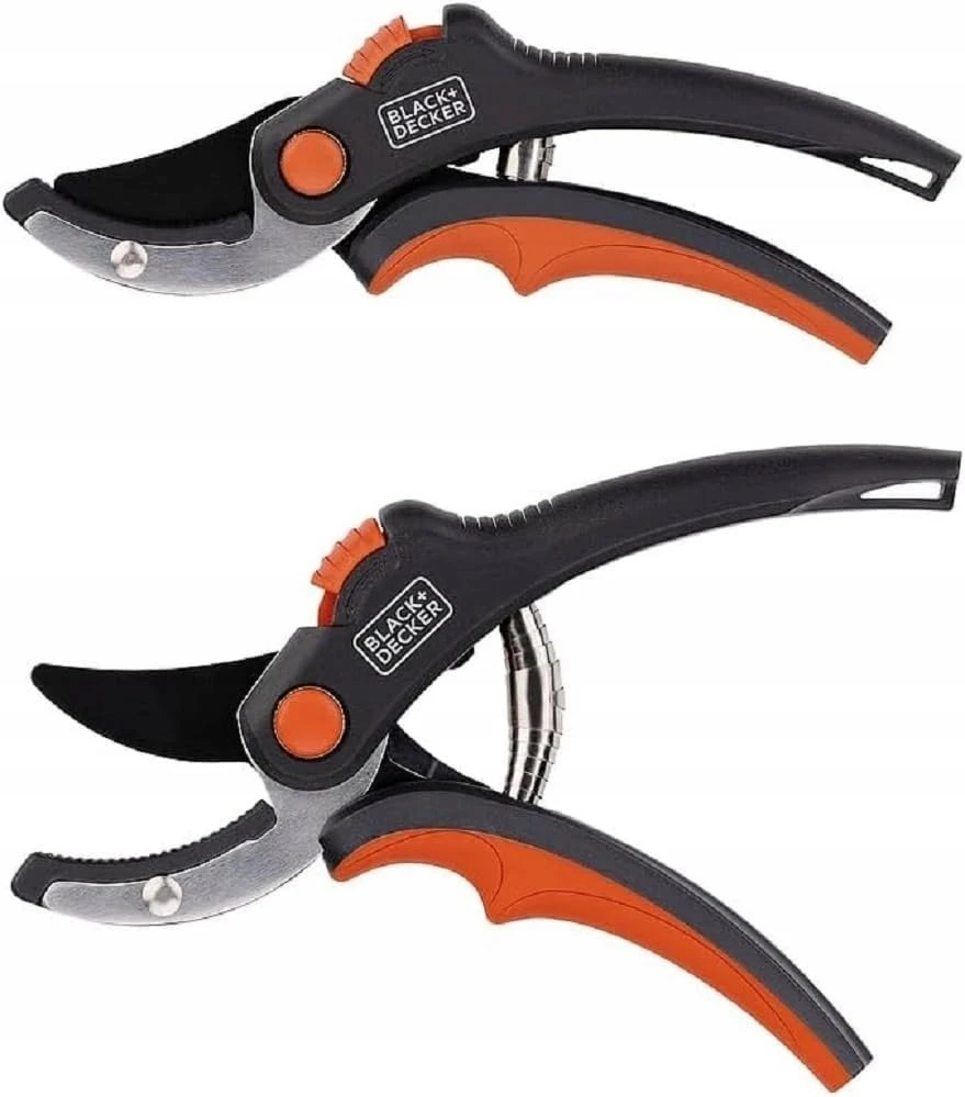 Black & Decker „Juodas & Decker“ Juodas ir Decker – sodo žirklės gėlėms / gyvatvorėms su grūdinto plieno ašmenimis