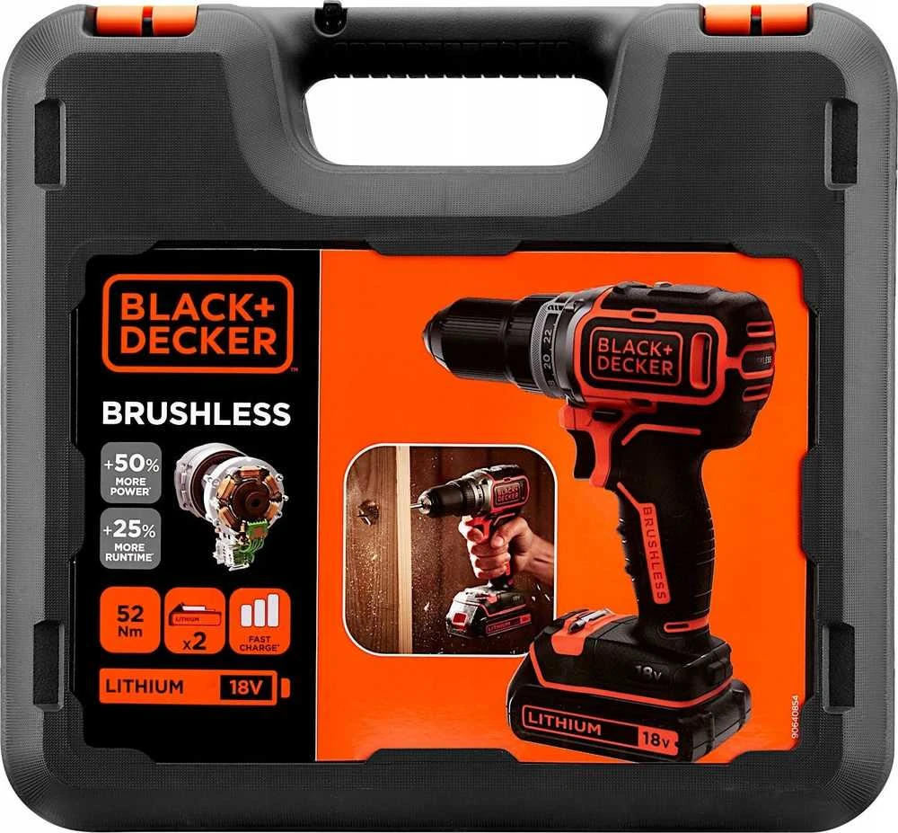 Black & Decker Juodas & Decker Suktuvas-gręžtuvas Juodas & Decker BL186K1B2-QW; 18 V; 2x2,0 Ah akum.