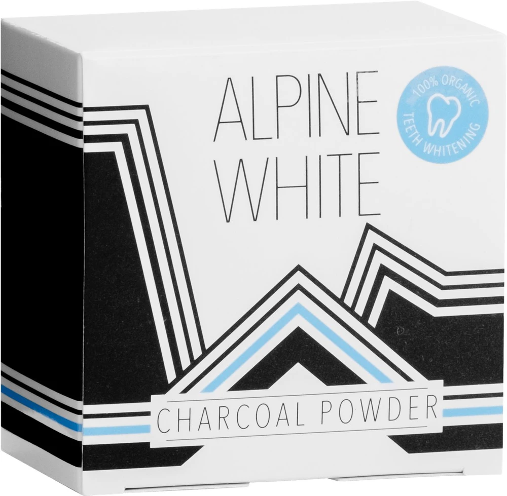 Black For White ALPINE WHITE_Anglies pavidalo dantų pasta su aktyvuota anglimi, 30 g