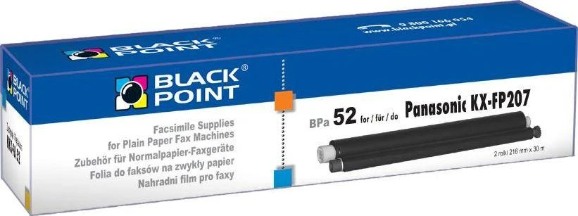 Black Point Juodas Point Juodas Point TTR folija BPPA52 faksai tinka naudoti vietoje Panasonic KX - FA 52.2 ritinėlių (BTPA052EB)