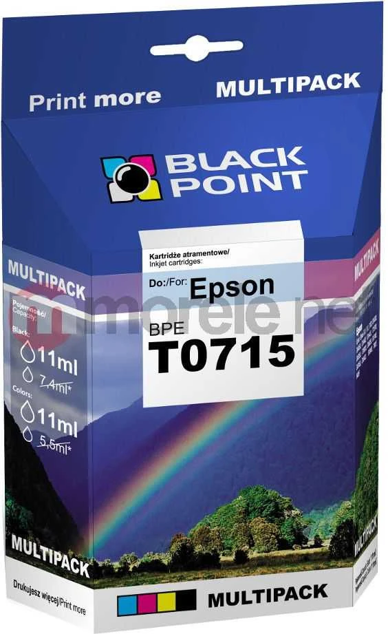 Black Point Juodas Point Rašalas „Juodas Point“ BPE T0715 / C13T071540 / T0715 (žydra, purpurinė, geltona, juoda)