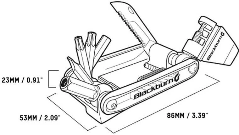Blackburn Wayside Multi-Tool Pocket Key 19 Graphito Functions (BBN-7068161)