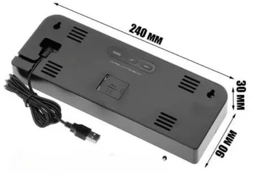 „Blackmoon GH0707“ LED laikrodis su termometru (mišrių spalvų)