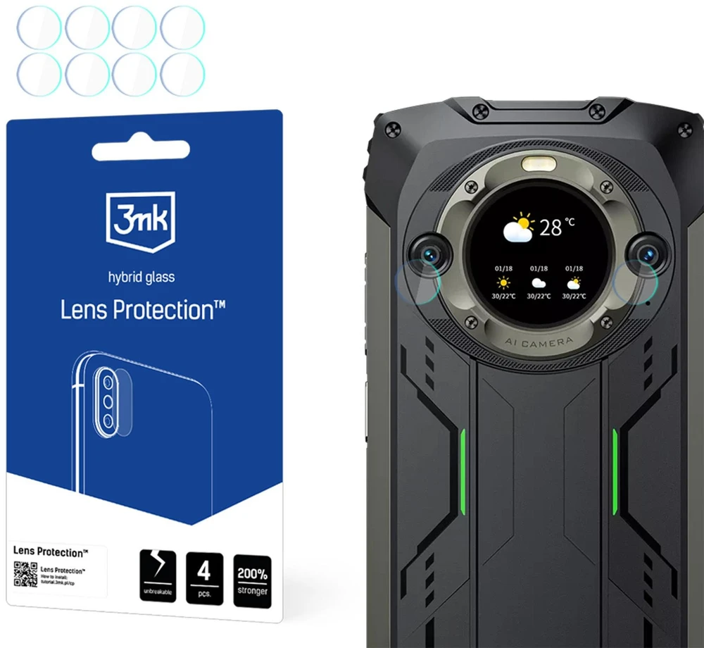 „3Mk Protection 3mk“ hibridinis objektyvo apsauginis stiklas, skirtas „Blackview BV9300 Pro“ fotoaparato objektyvui