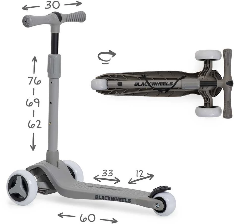 Blackwheels triratis paspirtukas Blink Pilkas