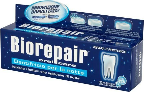 BlanX Biorepair burnos priežiūros dantų pasta naktinė 75ml