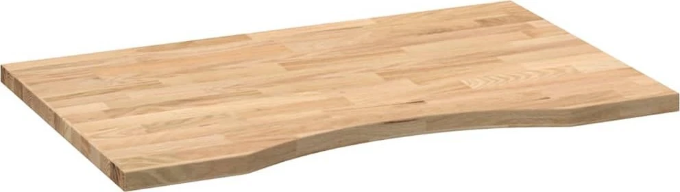 stalviršis neapdorotas 80x50x2,5 cm ąžuolo masyvo stačiakampis