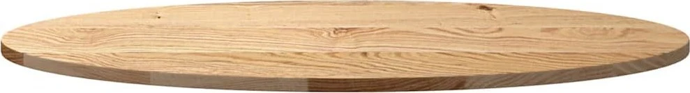 Stalviršis, 100x50x2 cm, ąžuolo medienos masyvas, ovalo formos