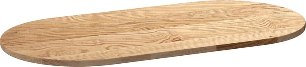 Stalviršis, 100x50x2 cm, ąžuolo medienos masyvas, ovalo formos