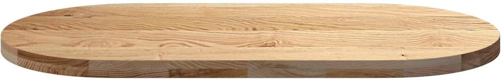 Stalviršis, 120x60x4 cm, ąžuolo medienos masyvas, ovalo formos