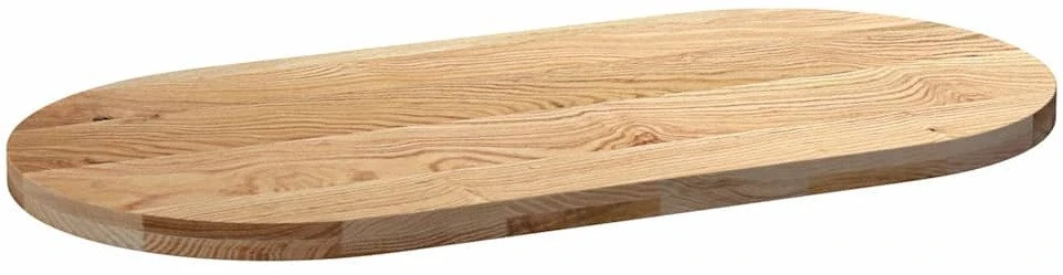 Stalviršis, 120x60x4 cm, ąžuolo medienos masyvas, ovalo formos